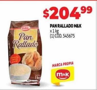 Makro Pan Rallado M&k oferta