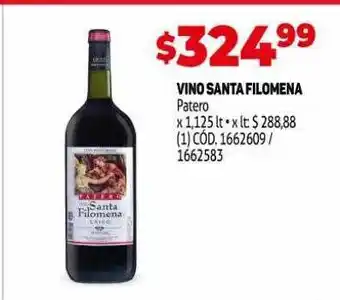 Makro Vino Santa Filomen Patero oferta