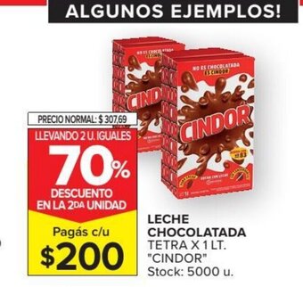 Carrefour Cindor Leche Chocolatada Tetra x 1 Lt oferta