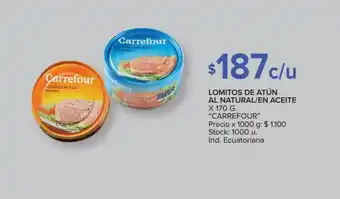 Carrefour Carrefour Lomitos De Atún Al Natural / En Aceite x 170g oferta