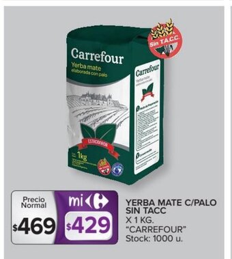 Carrefour Carrefour Yerba Mate C/Palo Sin Tacc x 1 Kg oferta