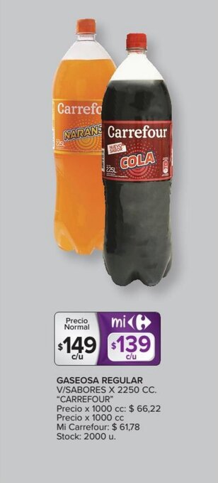 Carrefour Carrefour Gaseosa Regular V/Sabores x 2250 cc oferta