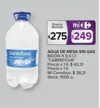 Carrefour Carrefour Agua De Mesa Sin Gas Bidón x 6,5 lt oferta