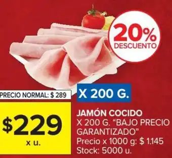 Carrefour Bajo Precio Garantizado Jamón Cocido x 200 g. oferta