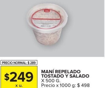 Carrefour Maní Repelado Tostado y Salado x 500 g oferta