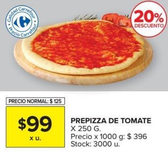 Carrefour Prepizza de Tomate x 250 g oferta