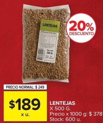 Carrefour Lentejas x 500 g oferta