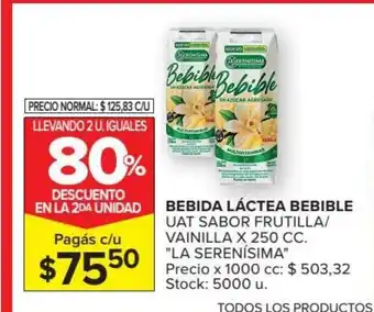 Carrefour Market Bebida Láctea Bebible UAT Sabor Frutilla/ Vainilla x 250 cc oferta