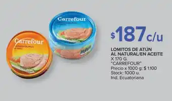 Carrefour Market Carrefour Lomitos De Atún AL Natural/En Aceite x 170g oferta
