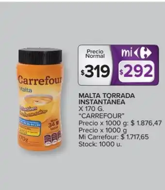 Carrefour Market Carrefour Malta Torrada Instantánea x 170 g oferta