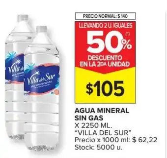 Carrefour Market Villa Del Sur Agua Mineral Sin Gas x 2250 ml oferta