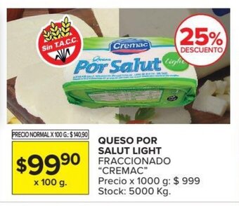 Carrefour Market Cremac Queso Por Salut Light Fraccionado oferta
