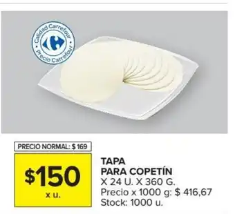 Carrefour Market Tapa Para Copetín x 24 u x 360g oferta