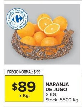 Carrefour Market Naranja De Jugo x kg oferta