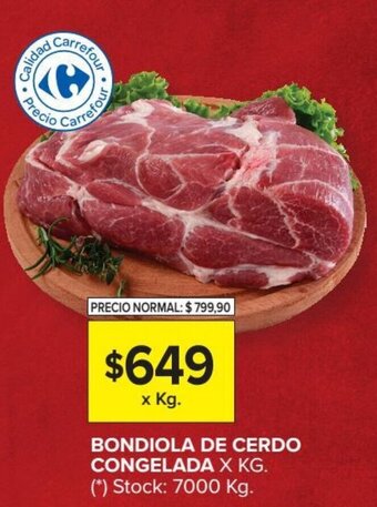 Carrefour Market Bondiola de cerdo Congelada x kg oferta