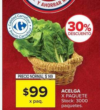 Carrefour Acelga 30% Descuento oferta