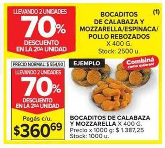 Carrefour Bocaditos De Calabaza Y Mozzarella Llevando 2 Unidades 70% Descuento En La 2da Unidad oferta