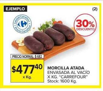 Carrefour Morcilla Atada Envasada Al Vacío oferta