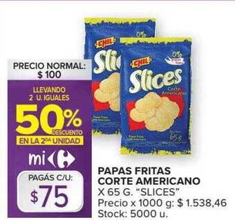 Carrefour Papas Fritas Corte Americano oferta