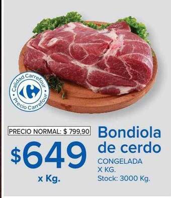 Carrefour Bondiola De Cerdo Congelada oferta