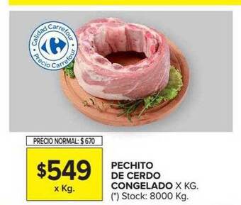 Carrefour Market Pechito De Cerdo Congelado oferta
