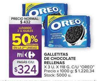Carrefour Market Galletitas De Chocolate Rellenas oferta