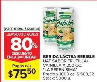 Carrefour Market Bebida Láctea Bebible Uat Sabor Frutilla Vainilla oferta