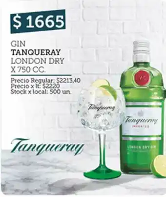 Disco Gin Tanqueray London Dry x750 cc oferta