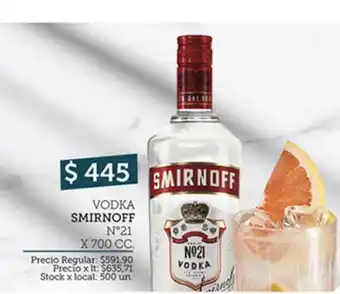 Disco Vodka Smirnoff x700 cc oferta