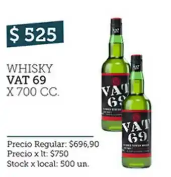Disco Whisky Vat 69 x700 cc oferta