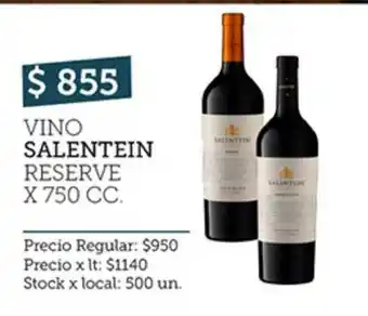 Disco Vino Salentein Reserve x750 cc oferta