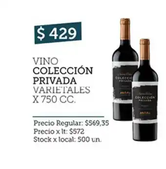 Disco Vino Colección Privada x750 cc oferta