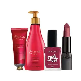 Avon Set x4 encanto crema corporal y crema de manos + labial + esmalte oferta