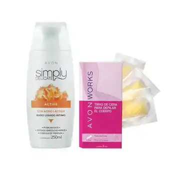 Avon Set x2 intimo - tiras depilatoria cuerpo + jabon liquido intimo oferta