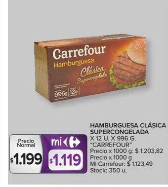 Carrefour Hamburguesa Clásica Supercongelada oferta
