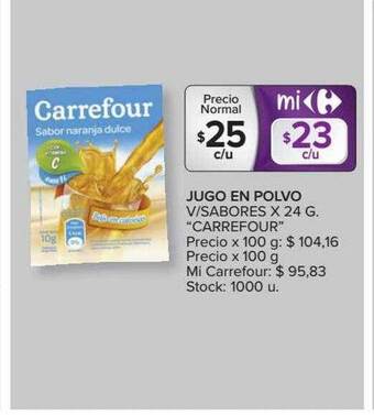 Carrefour Jugo En Polvo V Sabores oferta