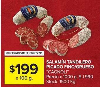 Carrefour Salamín Tandilero Picado Fino Grueso oferta