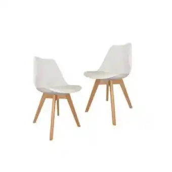 Pinturerías Rex Silla tulip patas madera con almohadón blanco x 2 unidades oferta