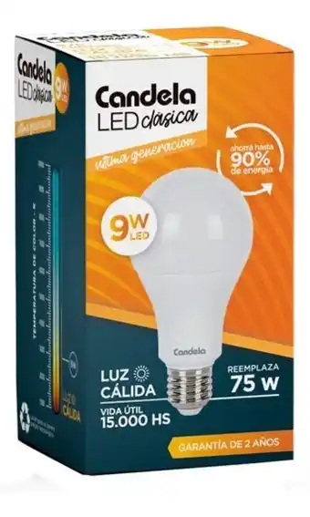Faraone Lámpara led candela 9w cálida o fría reemplaza 75w e27 oferta