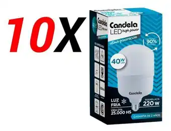 Faraone Pack x 10 lámparas led galponera candela alta potencia 40w oferta