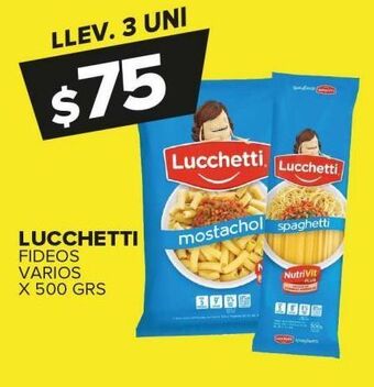 Carrefour Maxi Fideos lucchetti x 500g oferta
