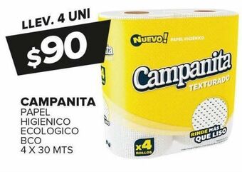 Carrefour Maxi Papel higiénico campanita 4 x 30mts oferta