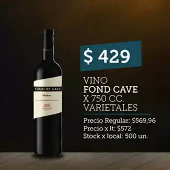 Disco Vino Fond Cave x750 cc oferta