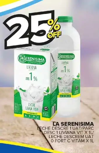 Carrefour Maxi La Serenisima Leche Descre 1 Uat/Parc Desc 1 Liviana Vit x 1L/Leche Descrem Uat o Fort C Vitam x 1L oferta