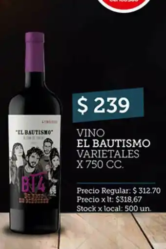 Disco Vino El Bautismo x750 cc oferta