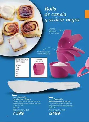 Cuchillo 2 En 1 Blanco Meditazzas Moradas Set X 6