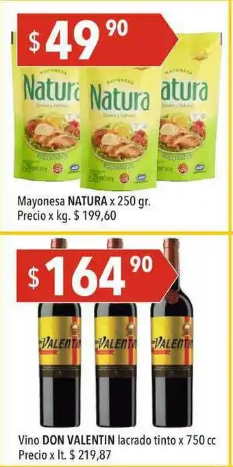 Hergo Mayonesa Natura O Vino Don Valentin Lacrado Tinto x250 gr oferta