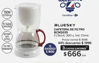 Carrefour Maxi Bluesky Cafetera De Filtro BCM2025 oferta