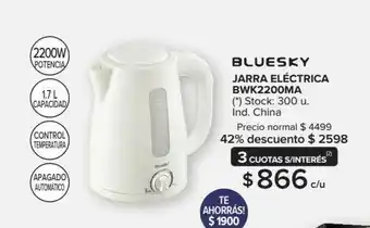 Carrefour Maxi Bluesky Jarra Elétrica BWK2200MA 300 u oferta
