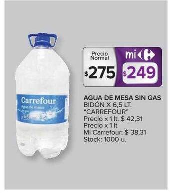 Carrefour Market Agua De Mesa Sin Gas oferta